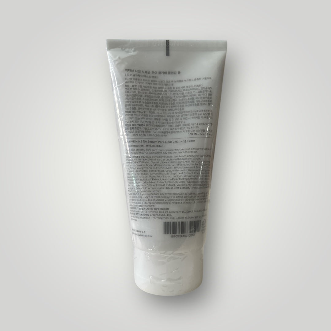 ACTIVE NINE - No Sebum Pore Clear Cleansing Foam 150ml